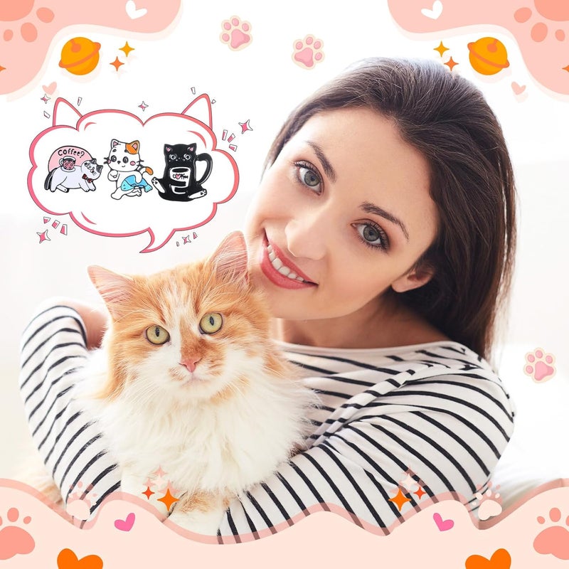 CraftyDream 40 Pcs Cat Enamel Pins for Backpacks Christmas Party Gifts for Cat Lovers Funny Cats Lapel Pins Lovely Cute Brooch Gifts for People Who Love Cats Clothes Bags Accessories - Image 4